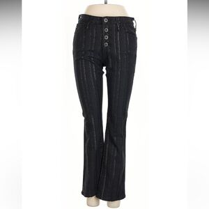 AG Adriano Goldschmied Jeans Womens Farrah Skinny Button Fly Metallic Stripe